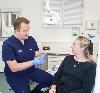 Dentist By The Green treatment room and clinician consultation