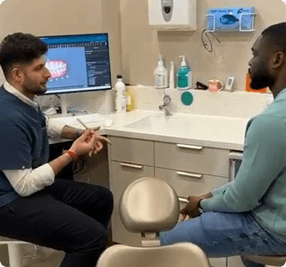 Dentist By The Green front desk and practice area