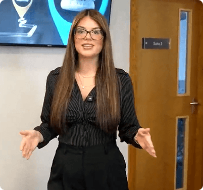 Regent Dental team member speaking on camera