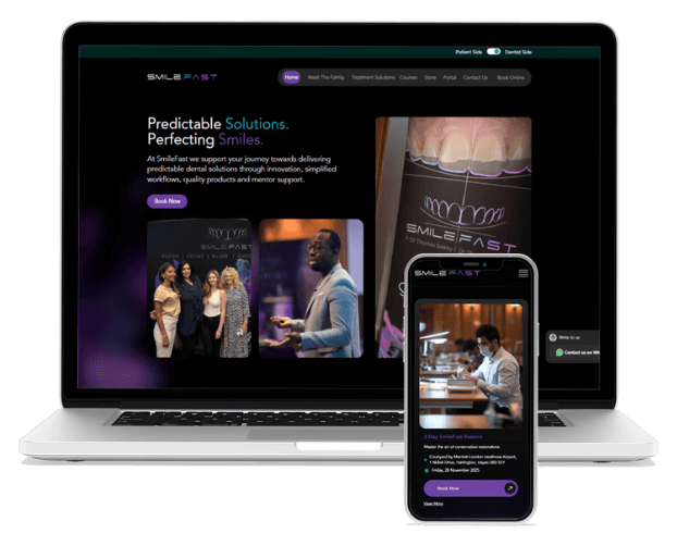 SmileFast is an internationally recognised brand combining digital dentistry, smile design, and professional education. They required a website that could effectively communicate with both dentists and patients while maintaining a clear and cohesive identity. Dentopia rebuilt the platform into a dual-purpose site, modernised its structure, strengthened SEO performance, and enhanced the user experience—supporting global growth, improved product education, and deeper patient engagement.